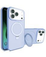 Carbon Wireless Charging Case with Ring Stand - BLUE for iPhone 17 Pro Max (Only Ground Shipping)
